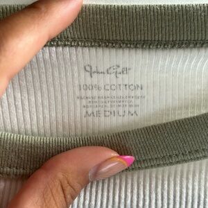 Brandy Melville two tone green and white long sleeve
